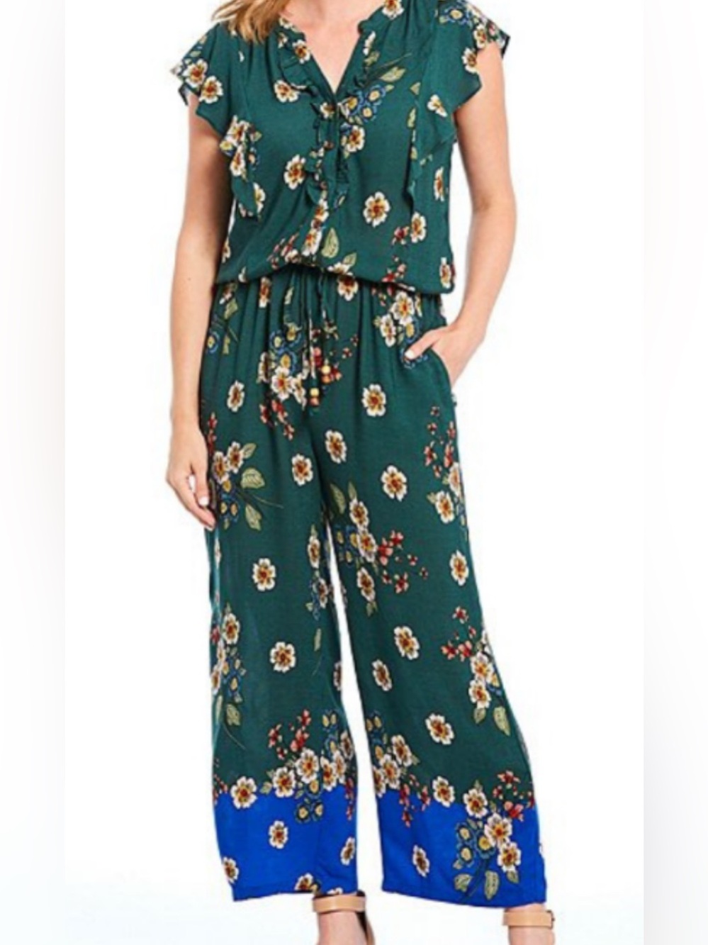 Green Floral Jumpsuit